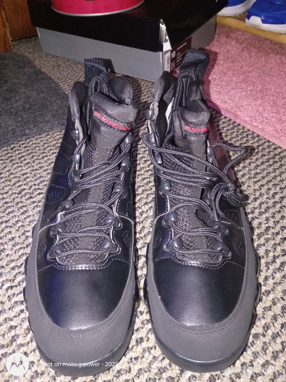 Jordan 9s  Men’s Black Red High-Top Basketball Shoes